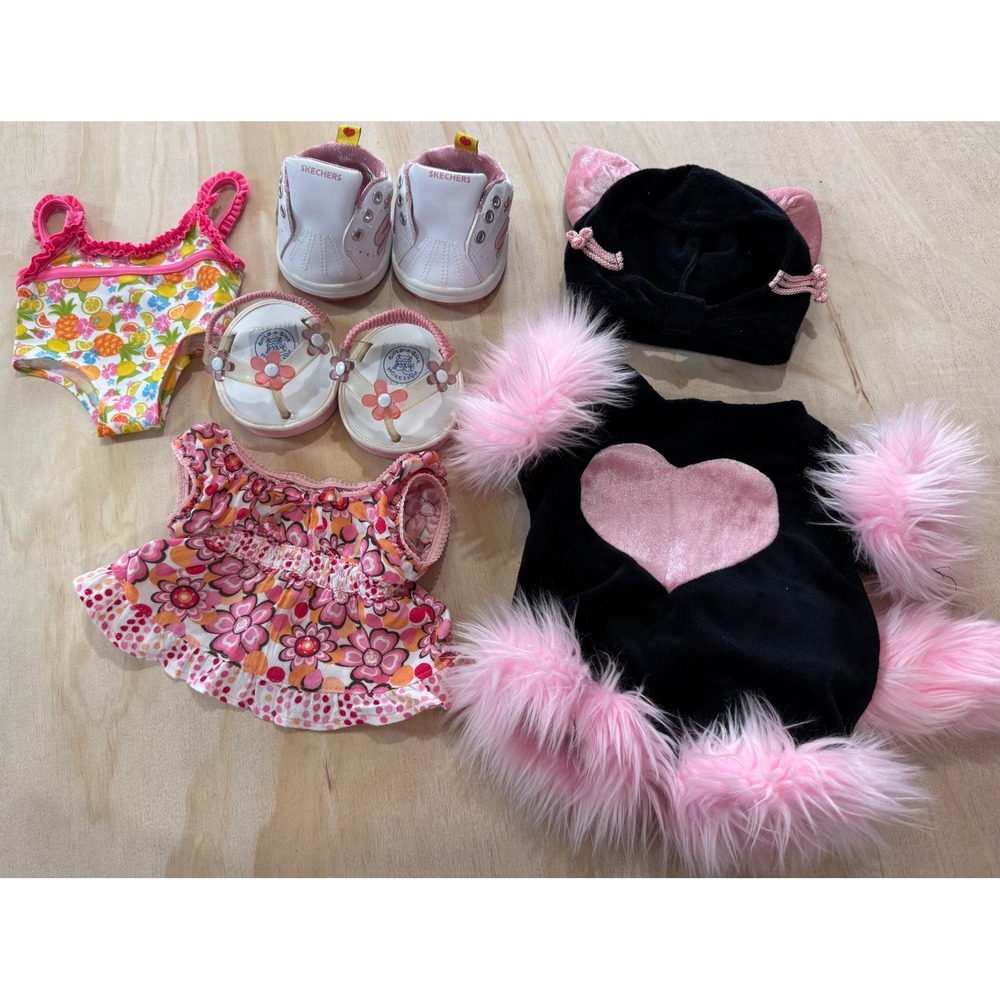Build A Bear Outfit Lot Y2K Coquette Floral Dress Shoes Accessories Bundle